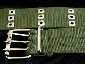 Canvas Green Army Style with 3 Prong Buckle