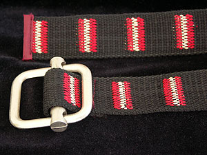 Black Belt with Red & White Stripes