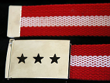 Red Belt with White Stripe and 3 Star Buckle
